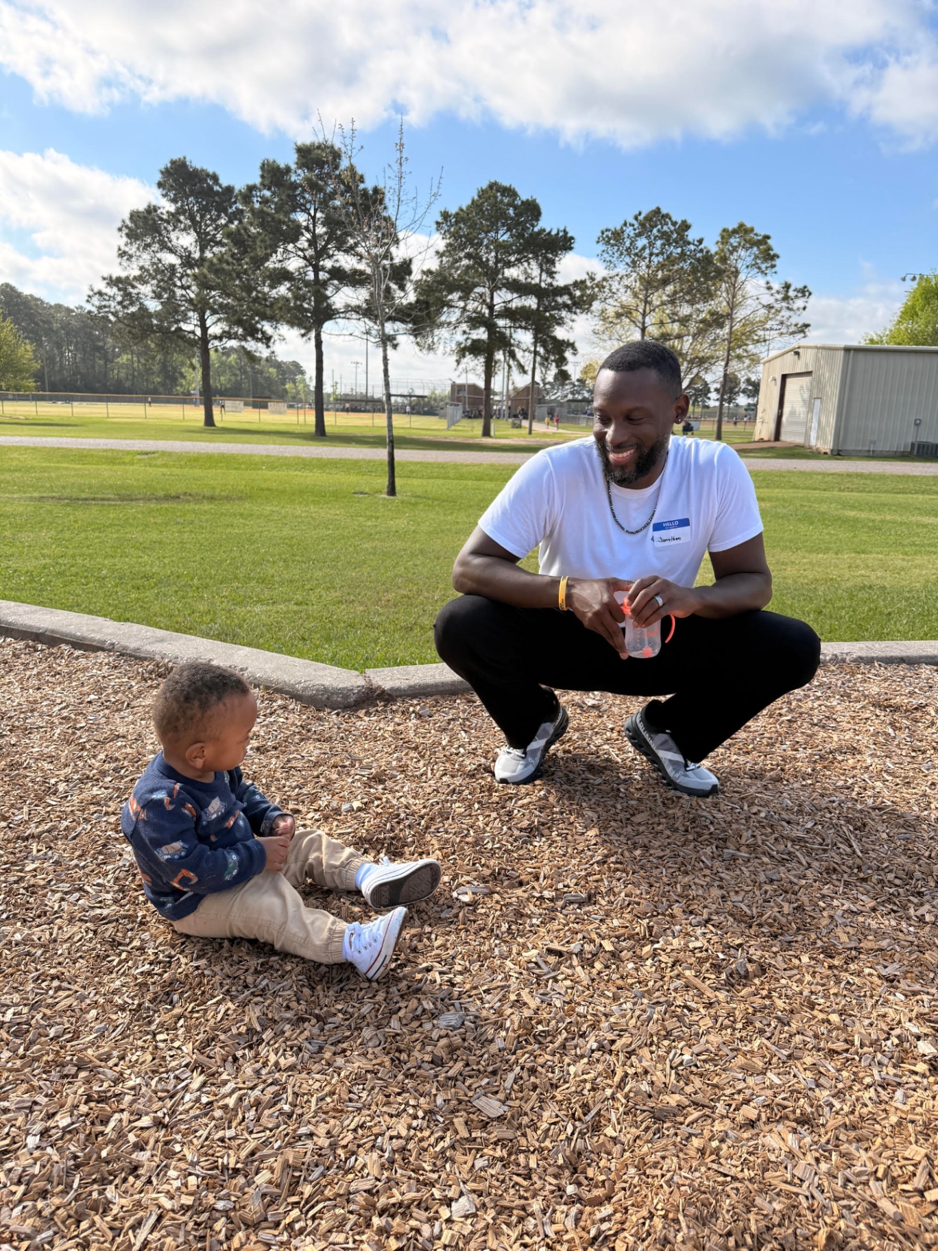Jonathan with his child at a DSSC stride
