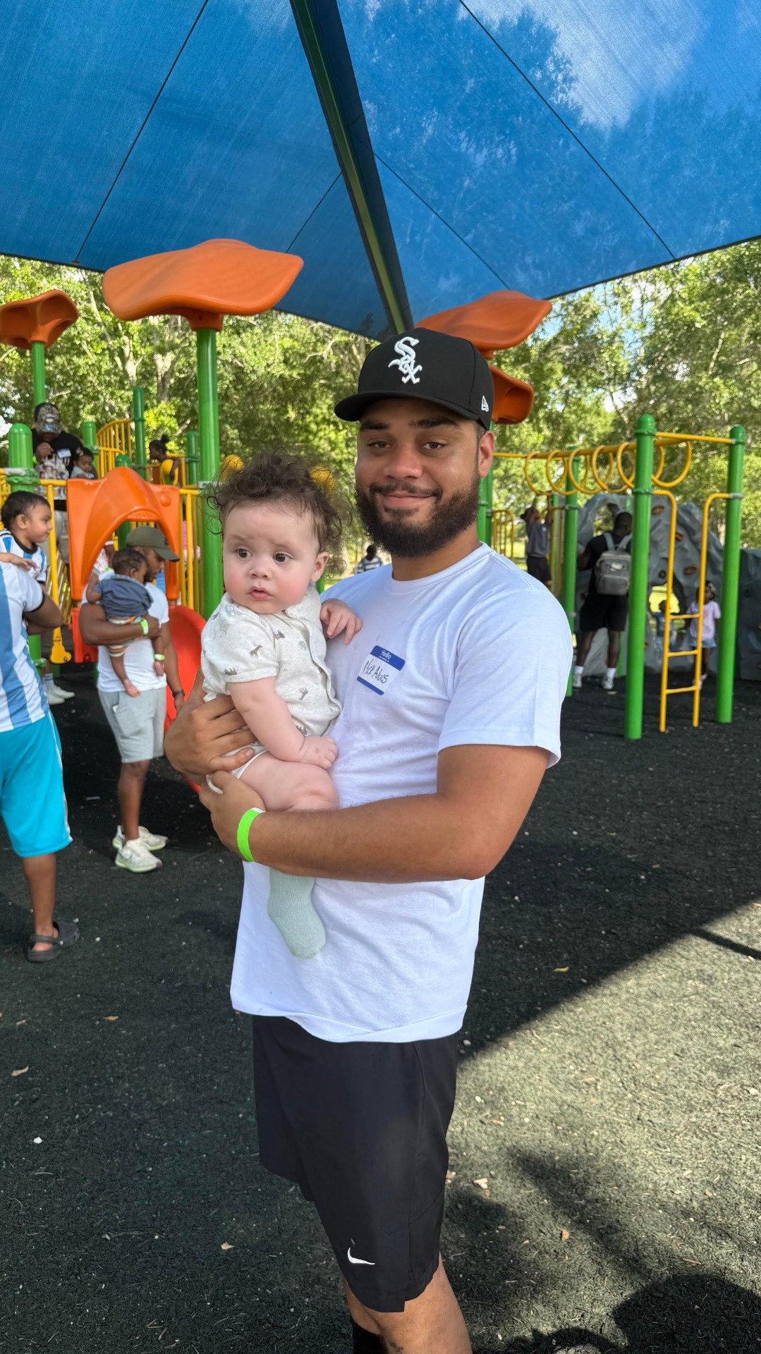 Nick with his child at a DSSC stride