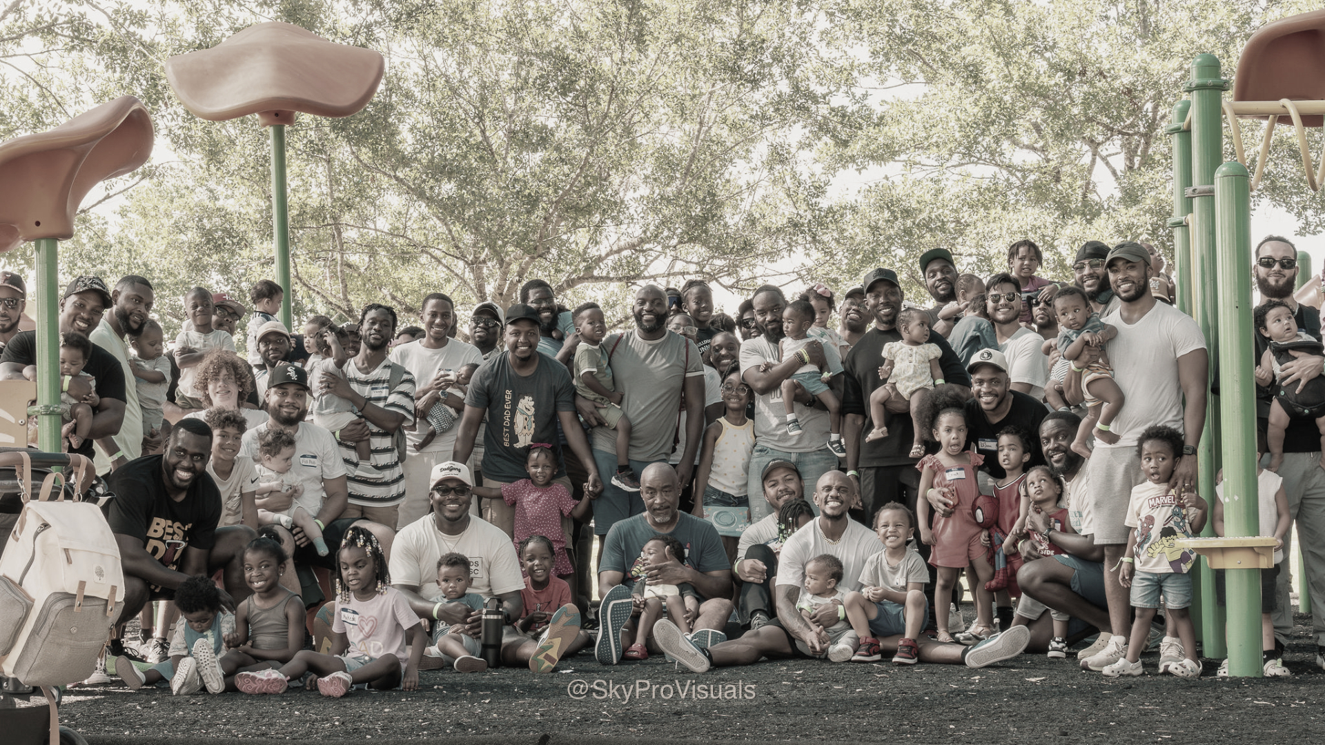 Fathers and families walking together at a DSSC stride